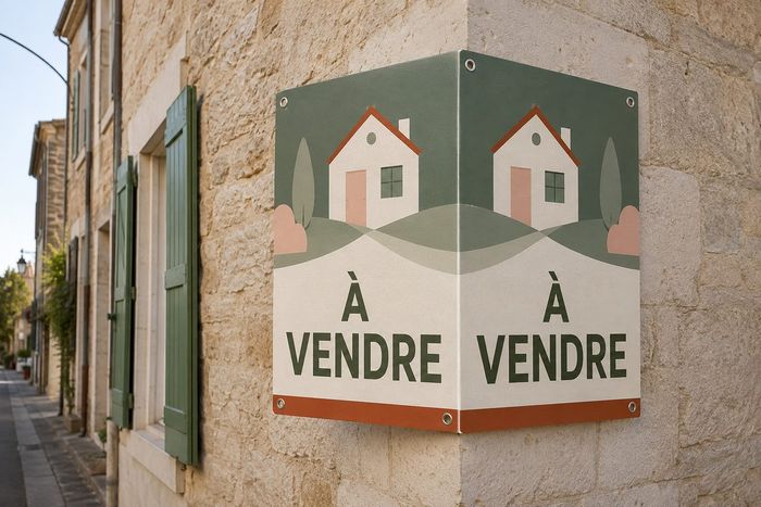Panneau immobilier double V, impression KOOPRINTA