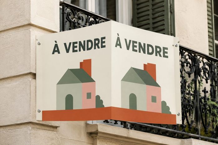 Panneau immobilier V à rabats, impression KOOPRINTA