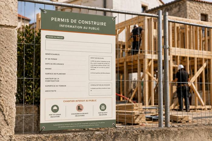 Panneau de permis de construire, impression KOOPRINTA