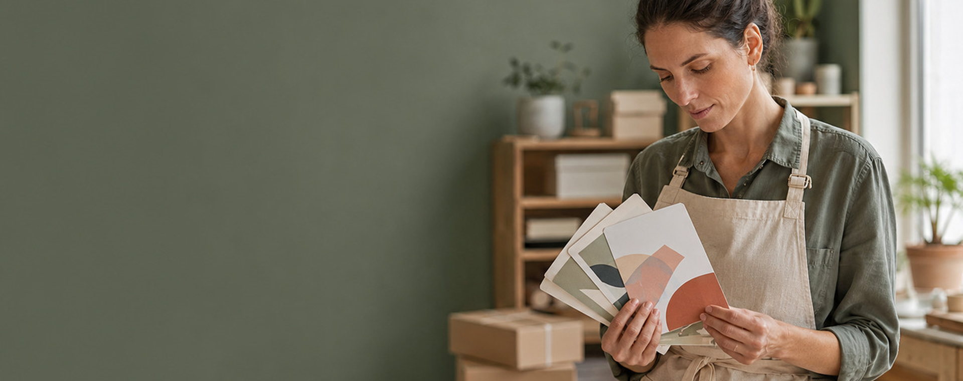 Imprimeur KOOPRINTA presentant des tirages a un client