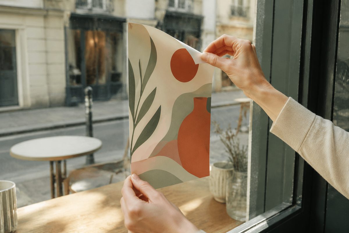 Adhésif Yupo Tako repositionnable imprimé et découpé par KOOPRINTA