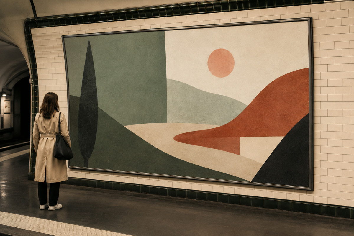 Affiche de métro 200 × 150 cm imprimée en quadrichromie par KOOPRINTA