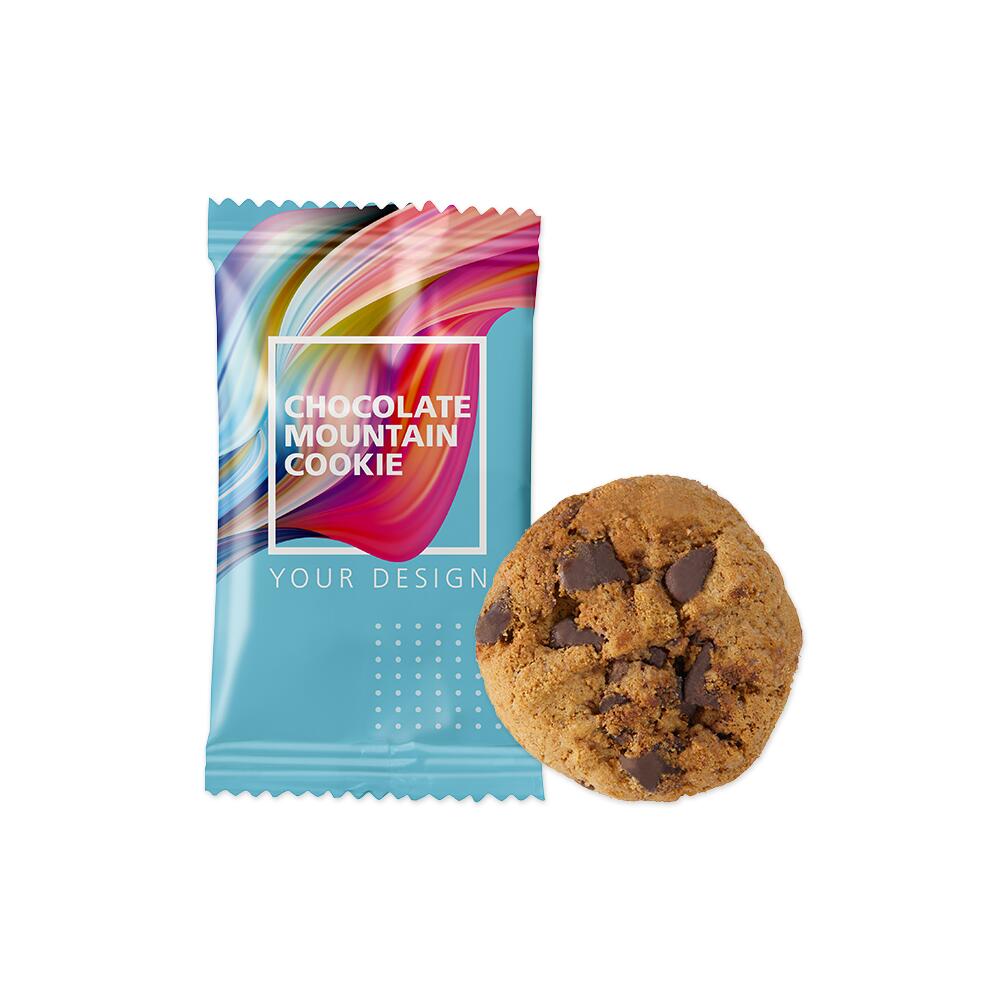 Mini cookies con gocce di cioccolato personalizzati con packaging stampato in quadricromia da KOOPRINTA