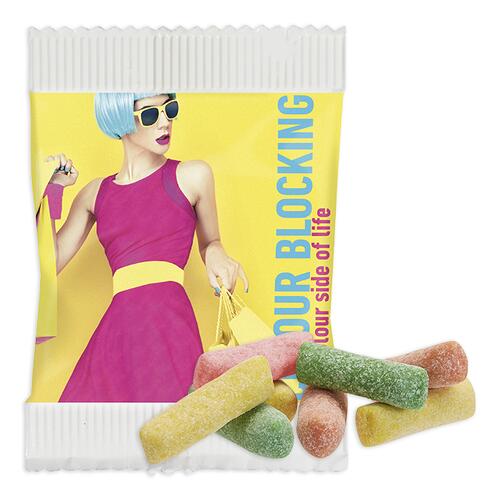 Mini bonbons HITSCHIES personnalisés avec emballage imprimé en quadrichromie par KOOPRINTA