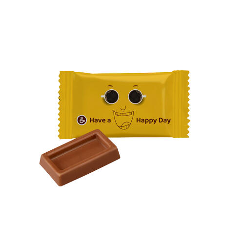 Mini tavolette di cioccolato personalizzate con packaging stampato in quadricromia da KOOPRINTA