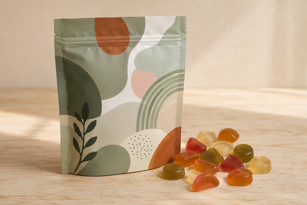 Caramelle gommose personalizzate con packaging stampato in quadricromia da KOOPRINTA