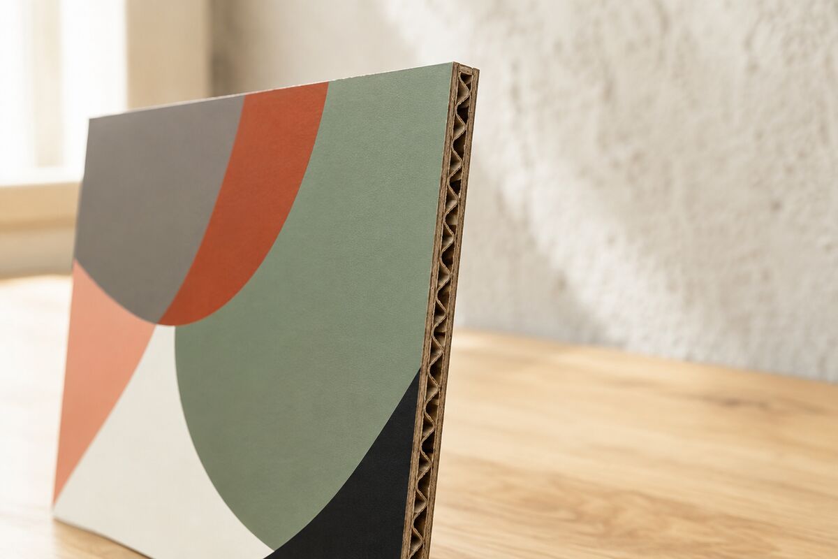 Panneau carton simple cannelure imprimé par KOOPRINTA