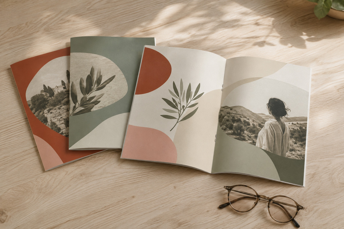Pile de grandes feuilles d'impression plano au format B1, feuille du dessus imprimée en couleur avec encart de cotation