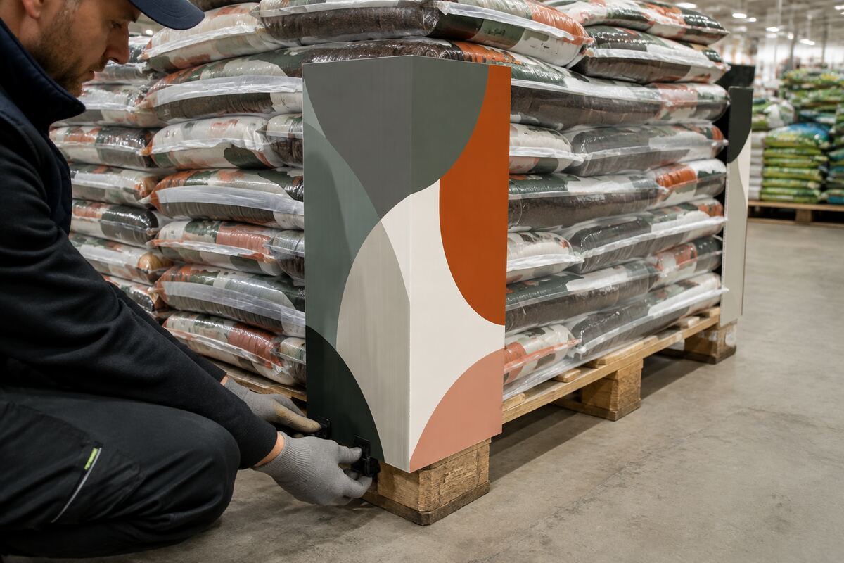 Coin de palette droit personnalisé imprimée en quadrichromie par KOOPRINTA