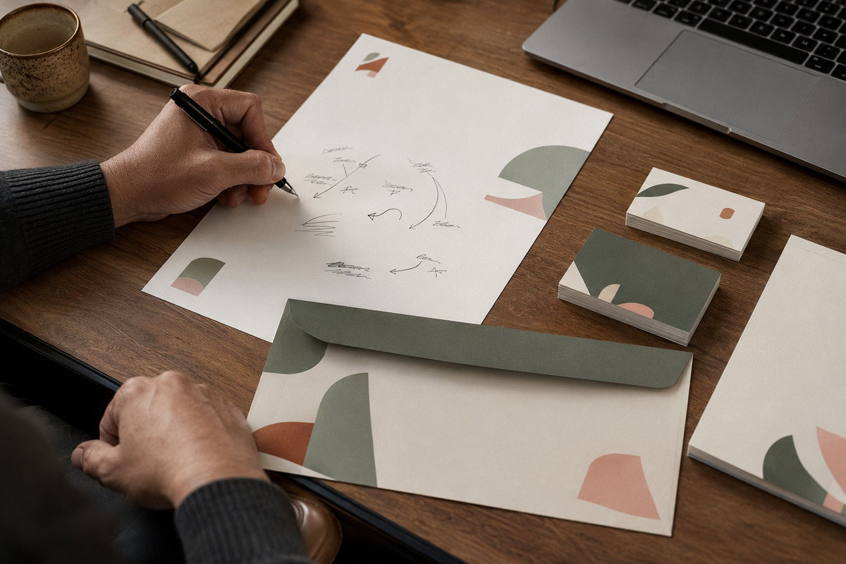 Papier à en-tête A4 personnalisé avec stylo