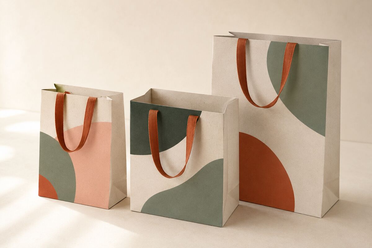 Fabric-cord paper bag STANDARD printed in full colour by KOOPRINTA